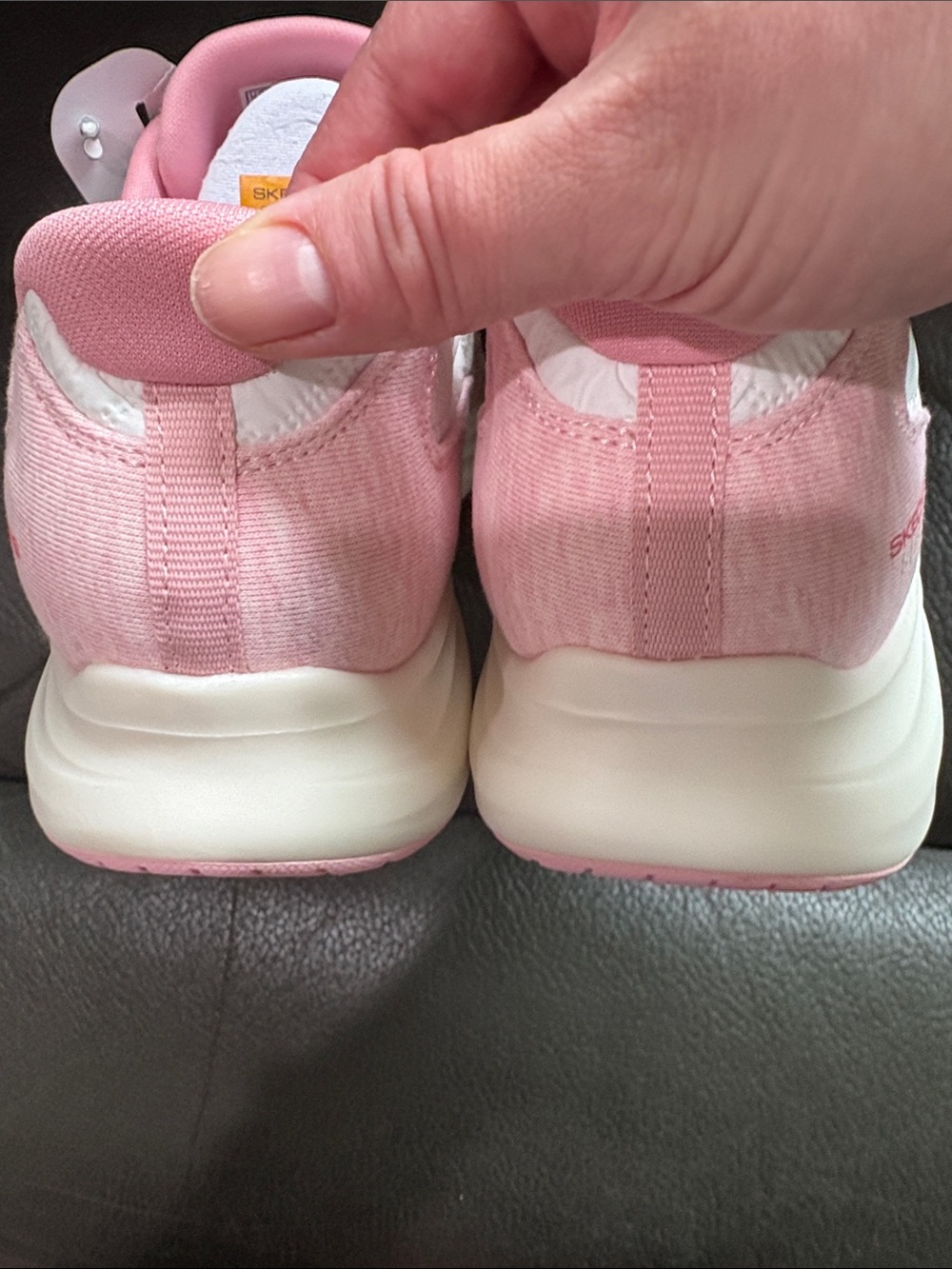 Sketchers hands free slip ins pink and white sneakers - Picture 4 of 6